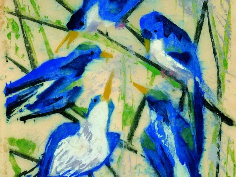 1879-Otto Lange - Uccelli blu, 1916